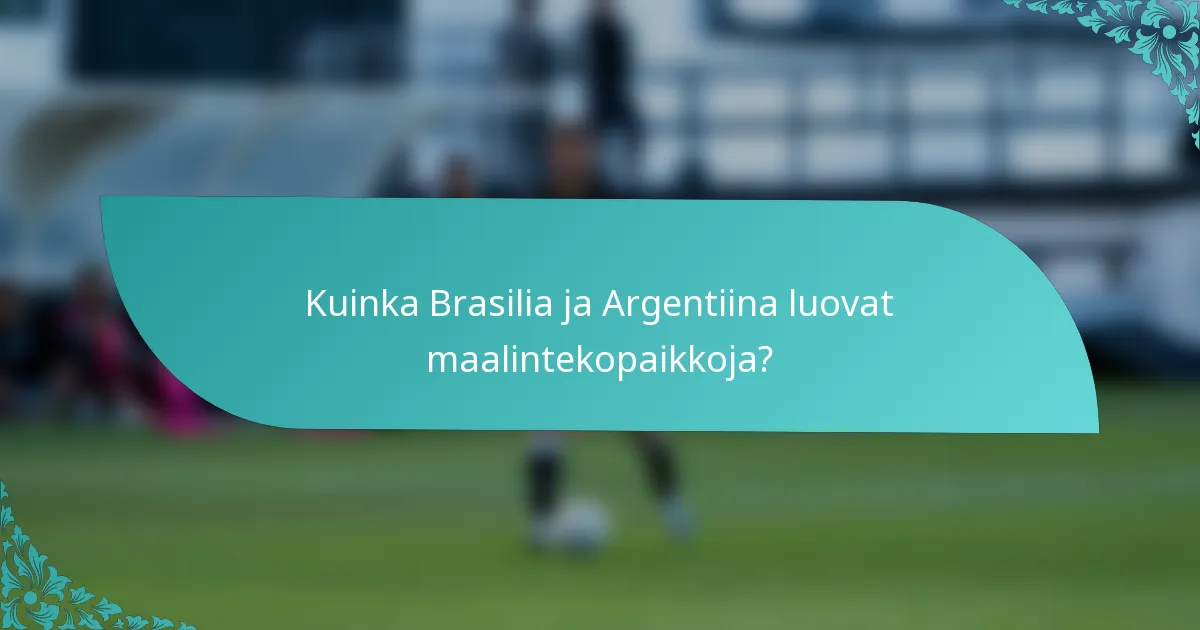Kuinka Brasilia ja Argentiina luovat maalintekopaikkoja?