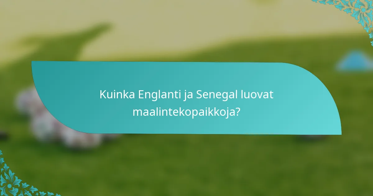 Kuinka Englanti ja Senegal luovat maalintekopaikkoja?