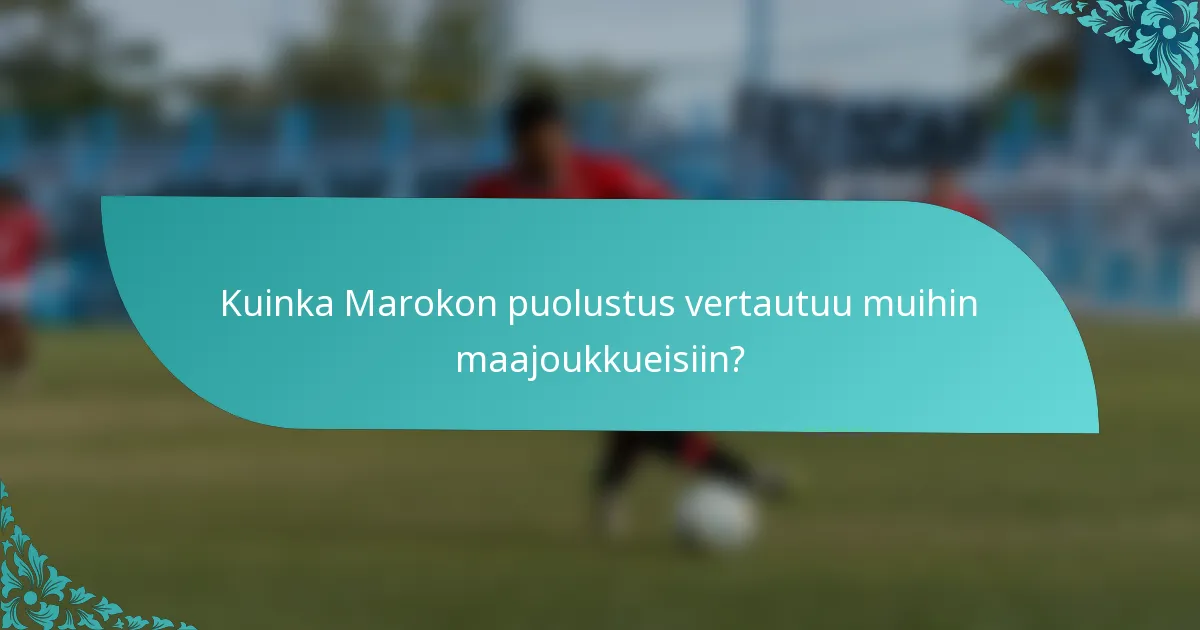 Kuinka Marokon puolustus vertautuu muihin maajoukkueisiin?
